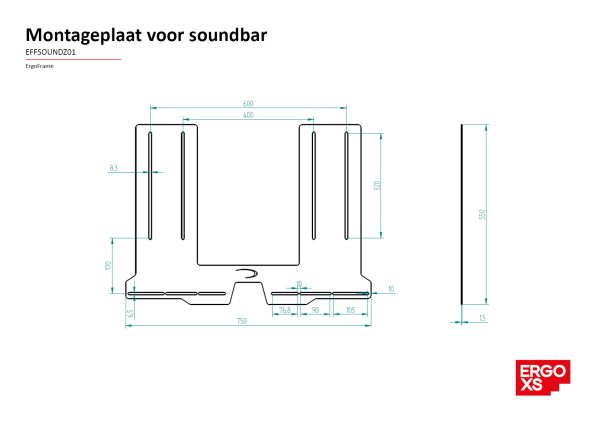 ErgoXS_TechInfo_ErgoFrame_Montageplaat voor soundbar_EFFSOUNDZ01_NL