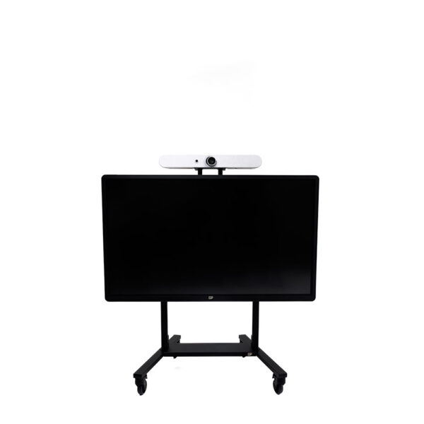 ergoxs-slimline-compact-mobile-dubbelzuils-mobiele-lift-vooraanzicht-cm222b-laag-soundbar-mount-boven