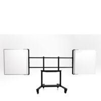 ergoxs-slimline-compact-mobile-dubbelzuils-mobiele-lift-vooraanzicht-cm222b-whiteboard-frame-touch-wbf65-wbf75-wbf86