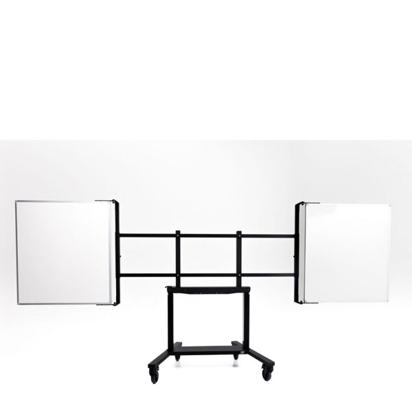 ergoxs-slimline-compact-mobile-dubbelzuils-mobiele-lift-vooraanzicht-cm222b-whiteboard-frame-touch-wbf65-wbf75-wbf86